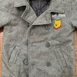 Disney Gray Pooh Bear Pea Coat for Kids